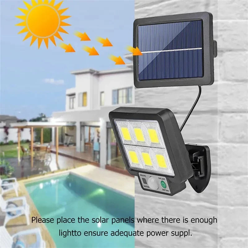 Solar LED Wall Light with Motion Sensor – 3-Mode Outdoor Lamp