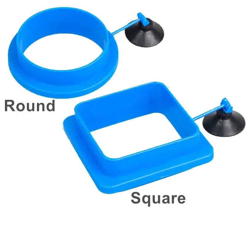 Aquarium Suction Cup Feeder Fish Tank Ring Station Floating Food Tray