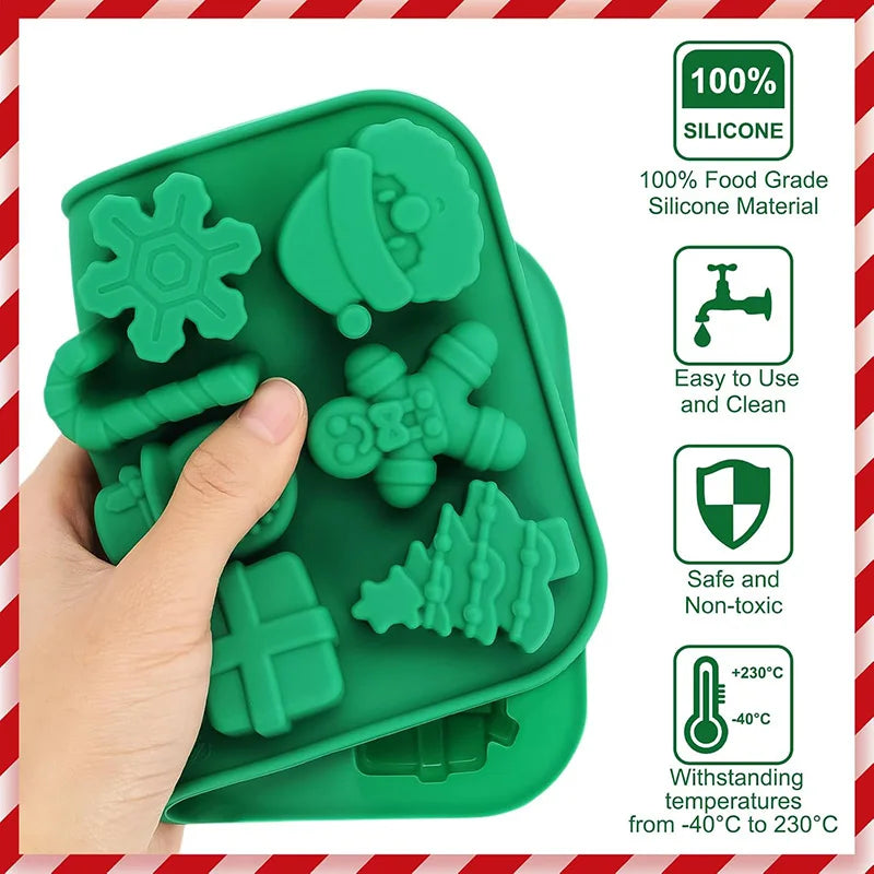 Christmas Silicone Chocolate Molds – Snowman, Santa & More