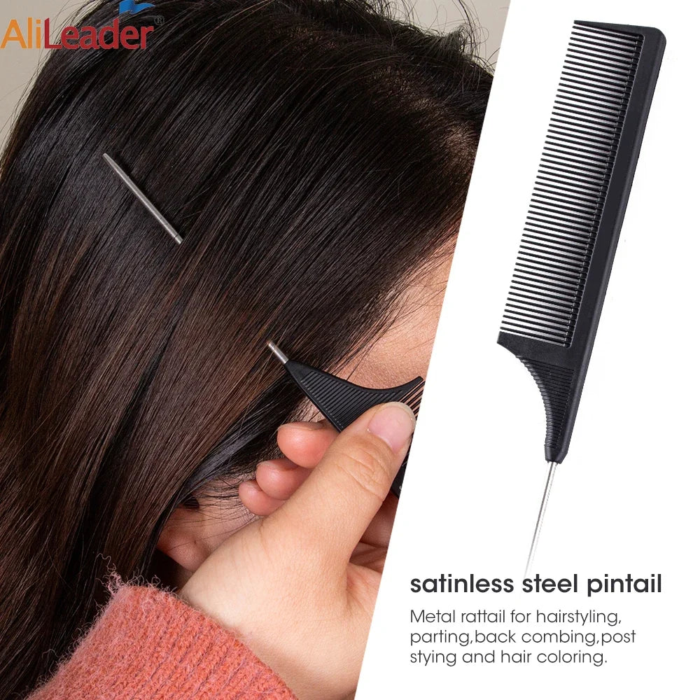 3-Piece Teasing Brush Set – Rat Tail Comb & Edge Brush