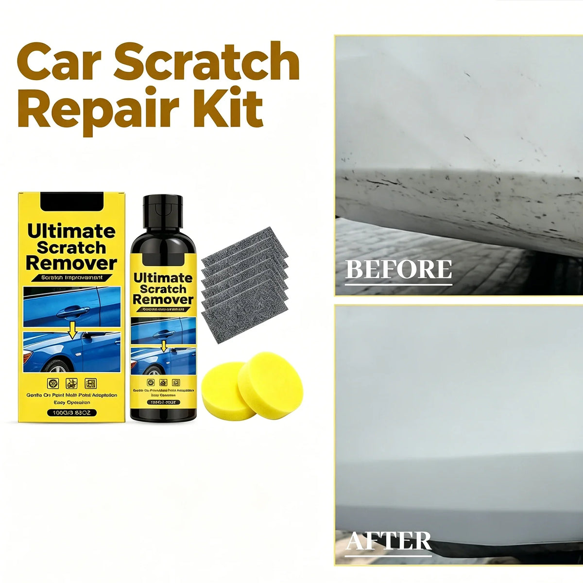 Car Scratch Repair Kit – Restore Paint Gloss & Remove Scuffs