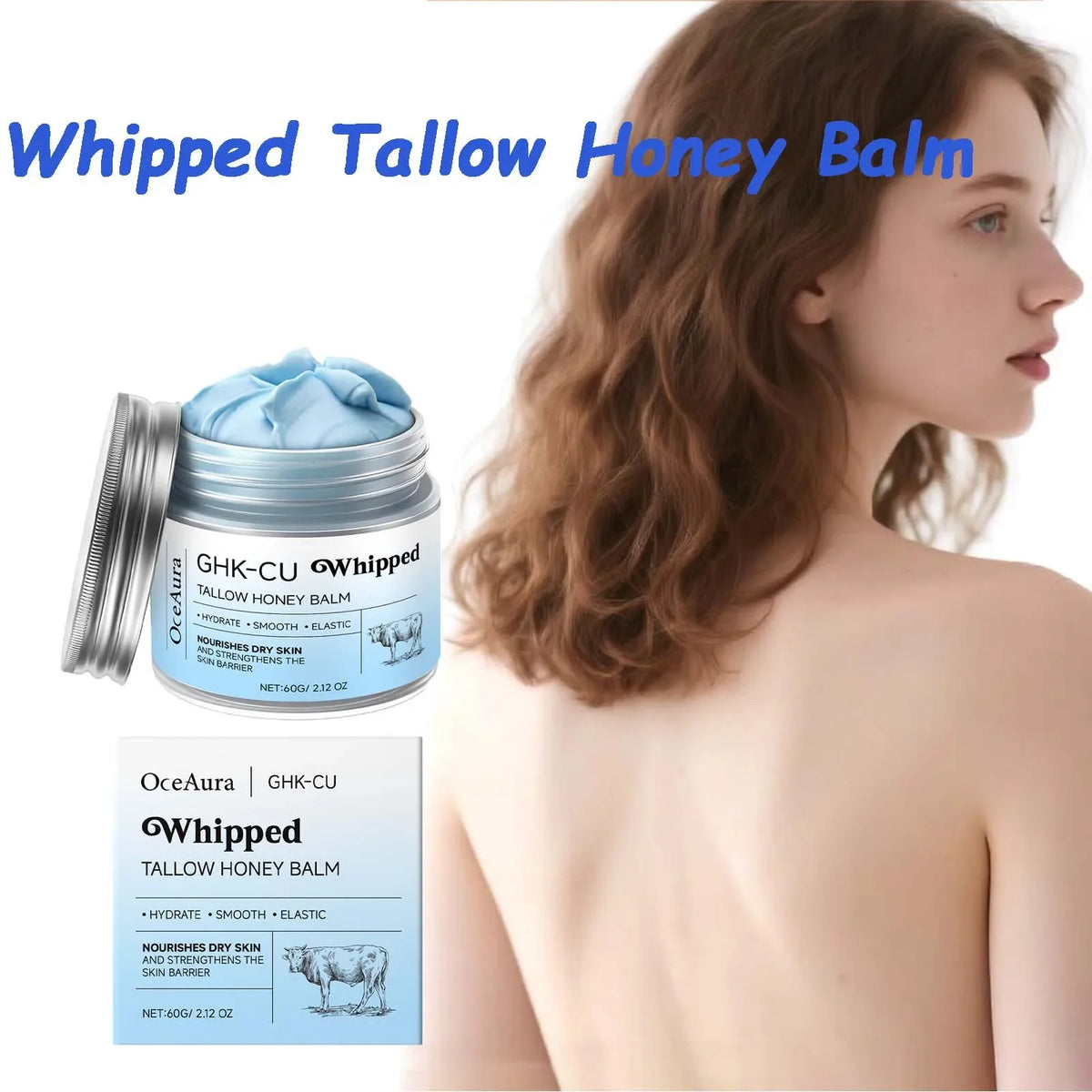 OceAura Whipped Tallow Honey Balm – Moisturizing Body Butter