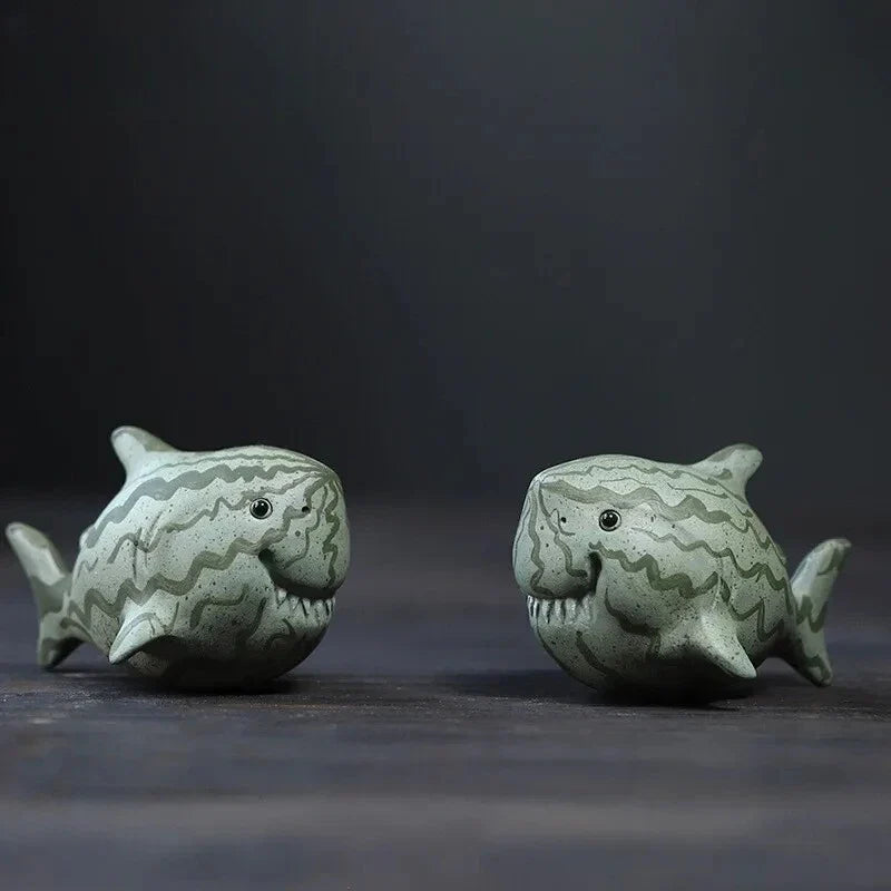 Watermelon Shark Purple Clay Tea Pet | Handmade Sculpture