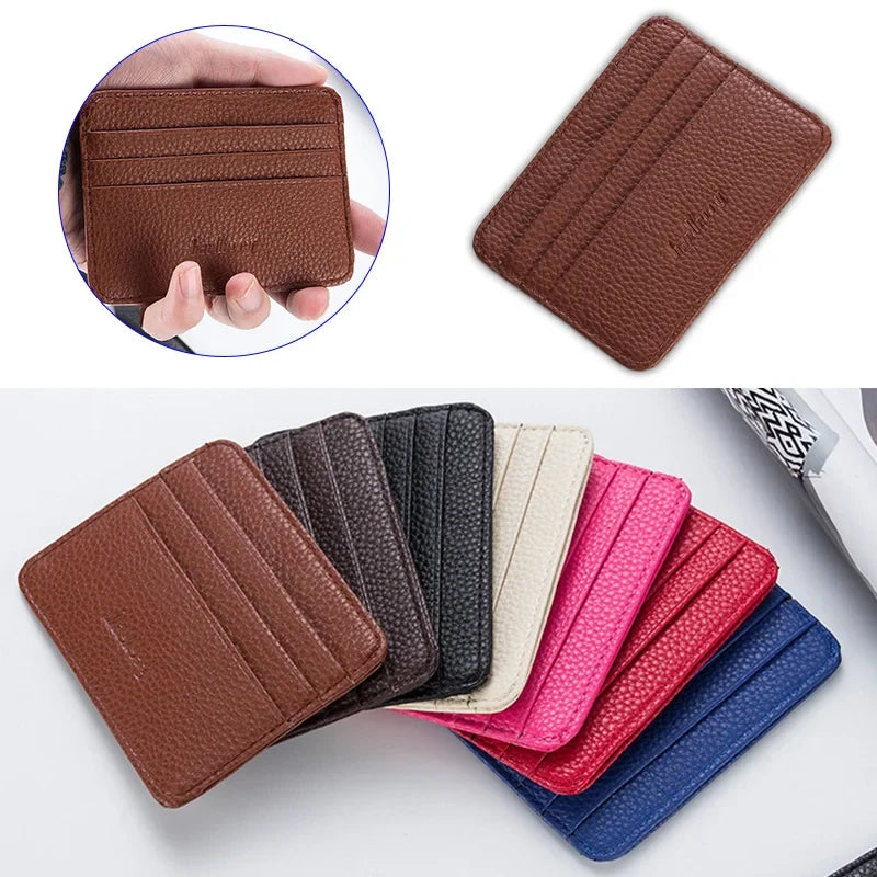 Women's Slim Minimalist Wallet – Large Capacity PU Leather