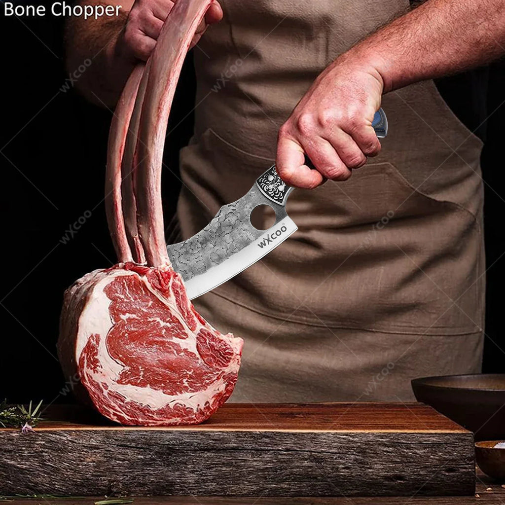 Forged Meat Cleaver Wood Handle – Stainless Steel Chef Knife