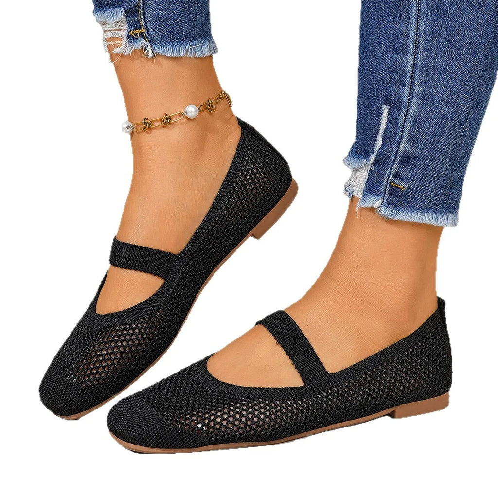 Women's Slip-On Flat Loafers – Hollow Out Air Mesh Casual Shoes