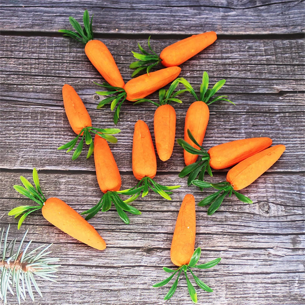 12 Artificial Foam Carrots Easter & Spring Party Decorations