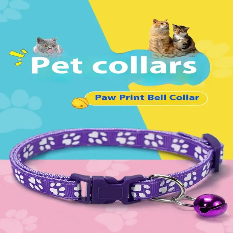 Dog Paw Print Leash & Adjustable Collar Set | Puppy Walking Lead