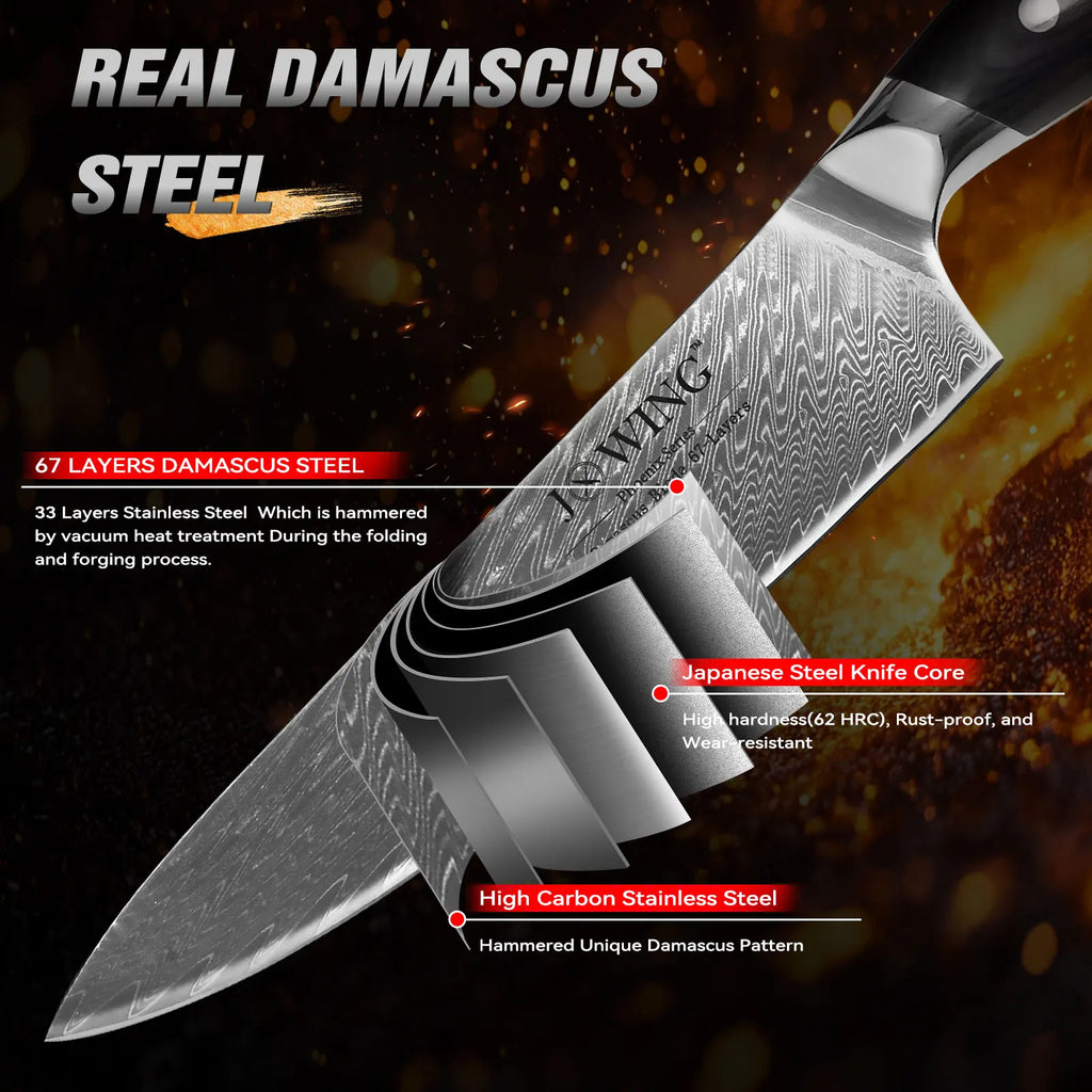 Damascus Steel Chef Knife – Japanese Forged Kitchen Knife & Gift Box