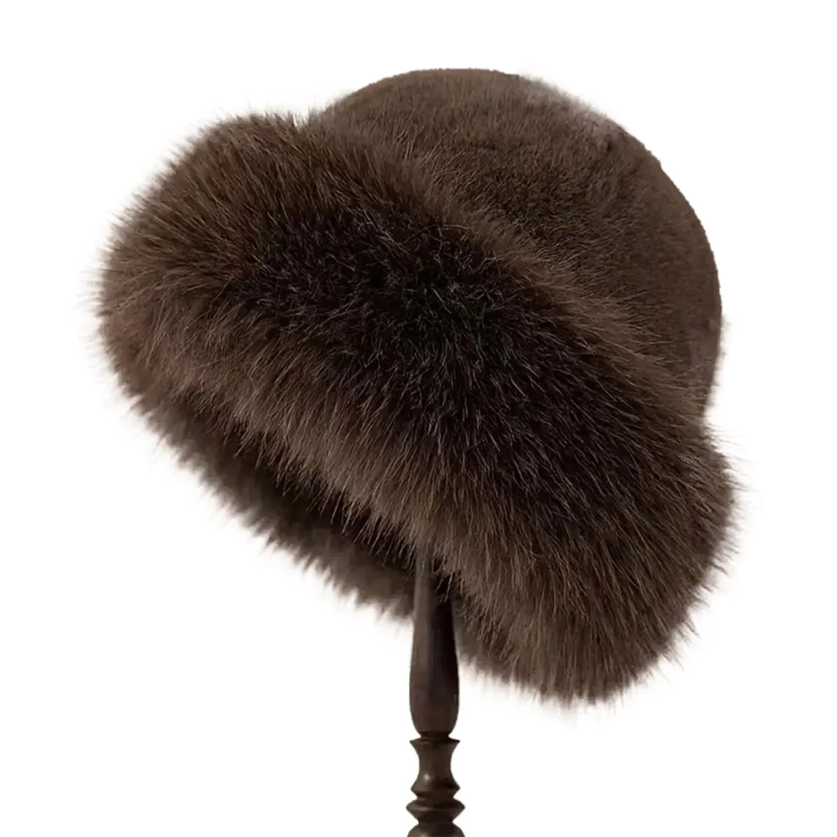 Women's Fluffy Mongolian Beanie – Warm Winter Knit Hat