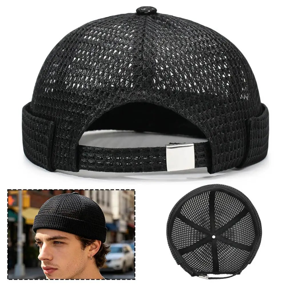 Men's Mesh Brimless Docker Cap | Breathable Summer Beanie