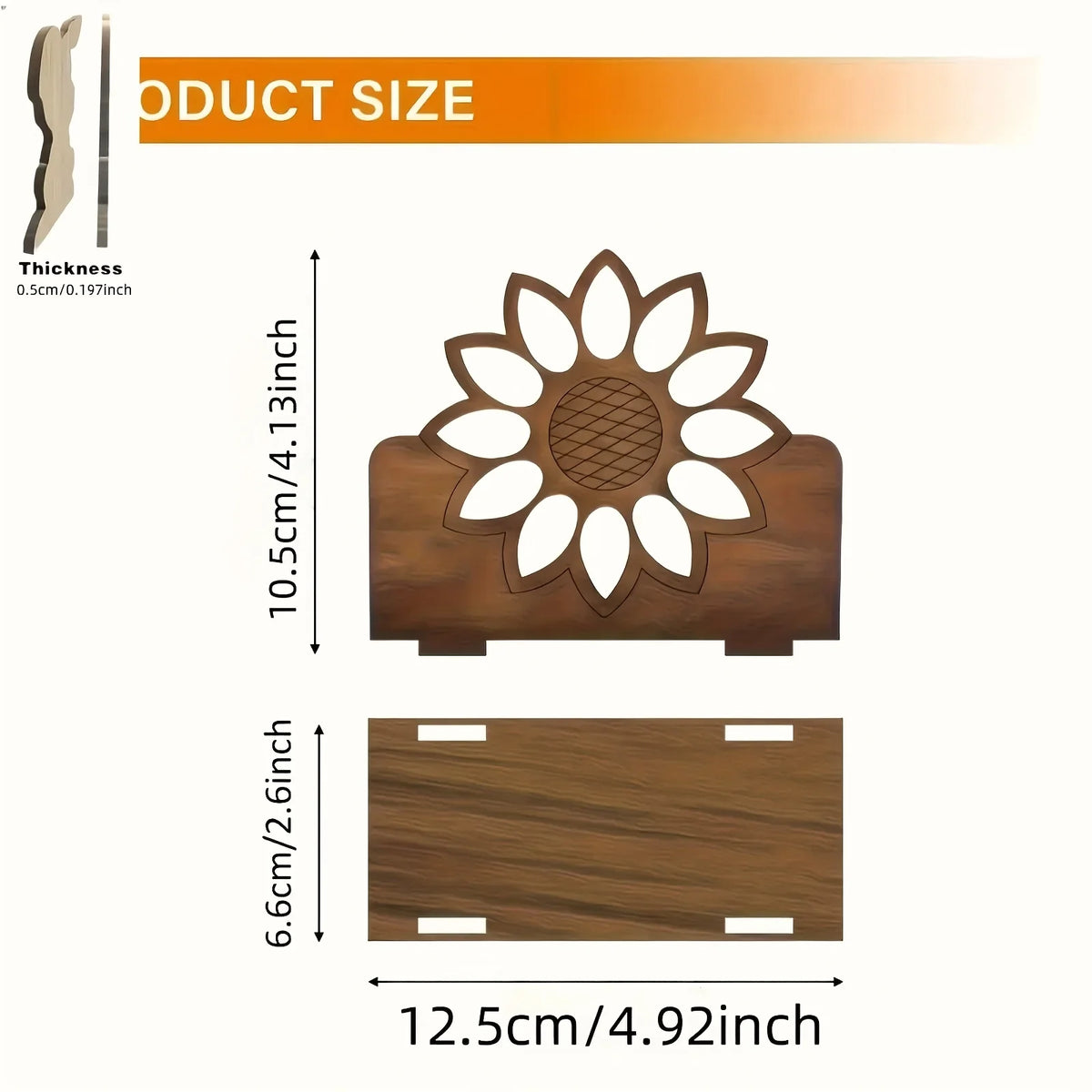 Wooden Sunflower Napkin Holder | Farmhouse Kitchen Decor