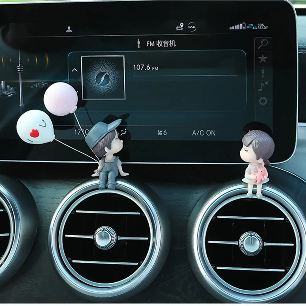 Cute Cartoon Couples Action Figure Figurines Balloon Ornament Desktop