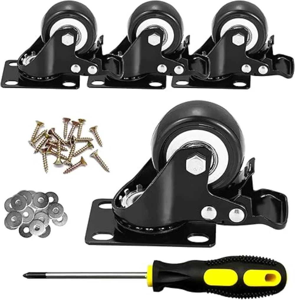 4-Pack Heavy Duty Swivel Caster Wheels with Brake – 180kg