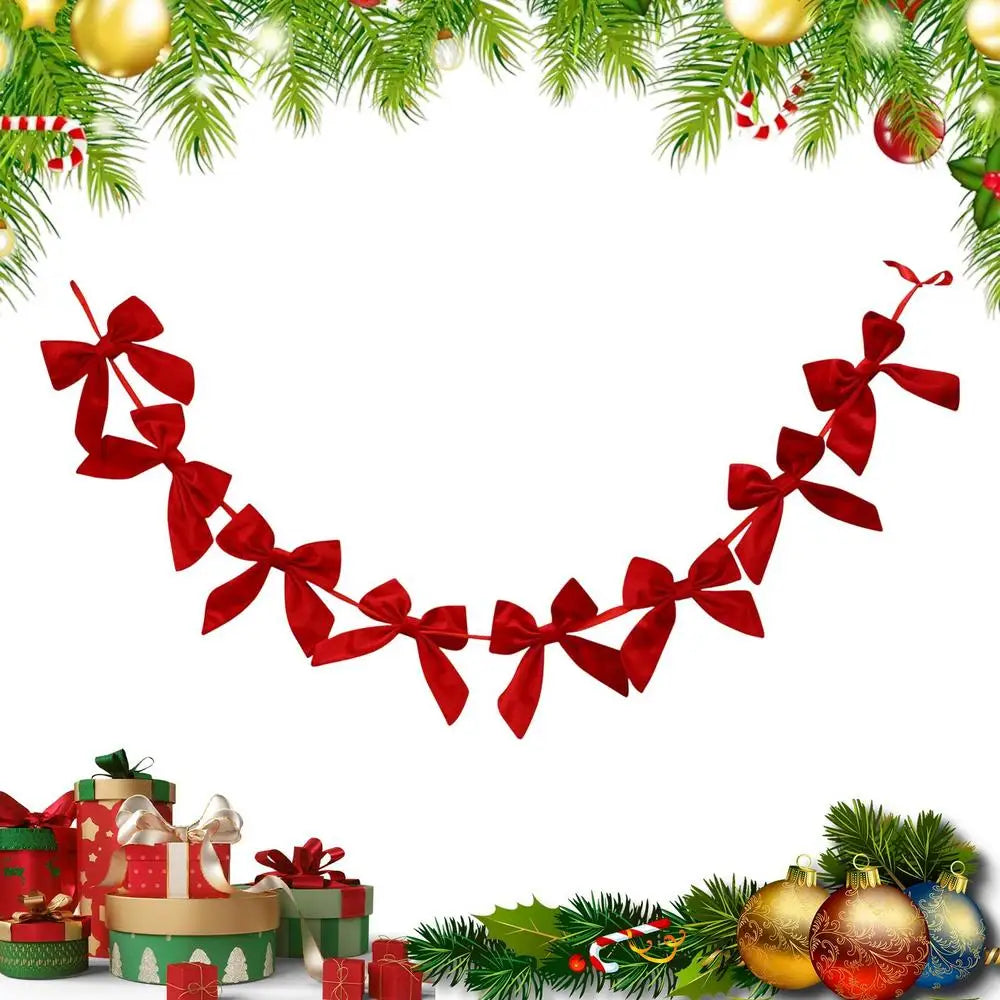 Christmas Velvet Garland Banner | Mantel Fireplace Stair Decor