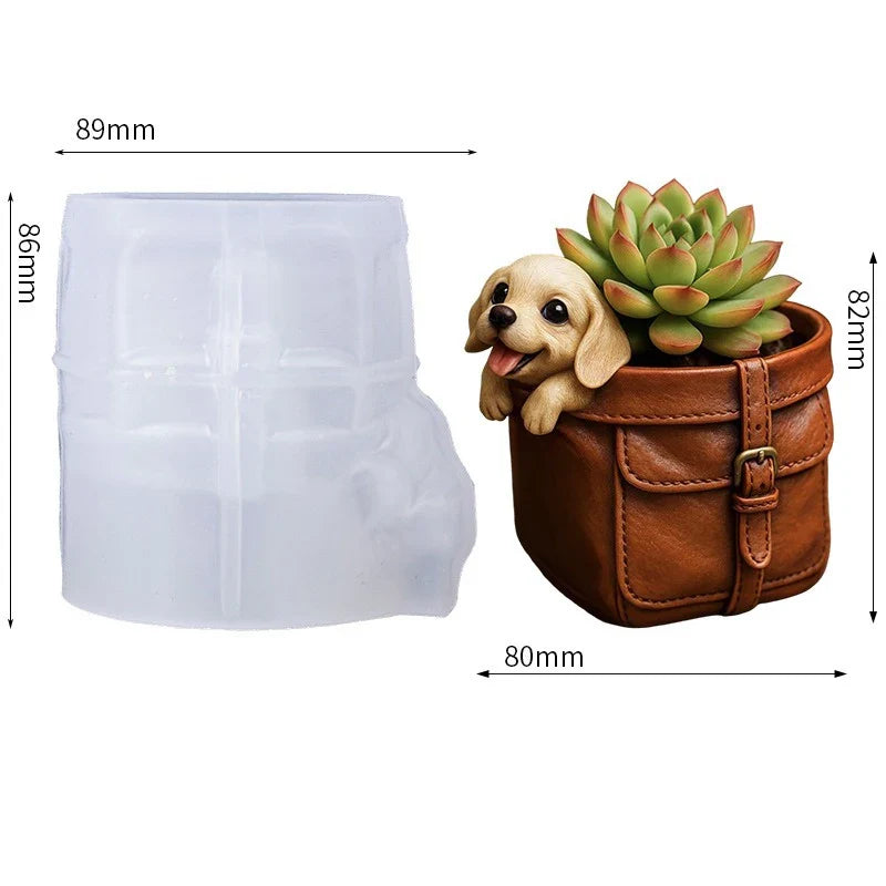 Dog Bag Flower Pot Silicone Molds DIY Succulent Plant Flowerpot Vases