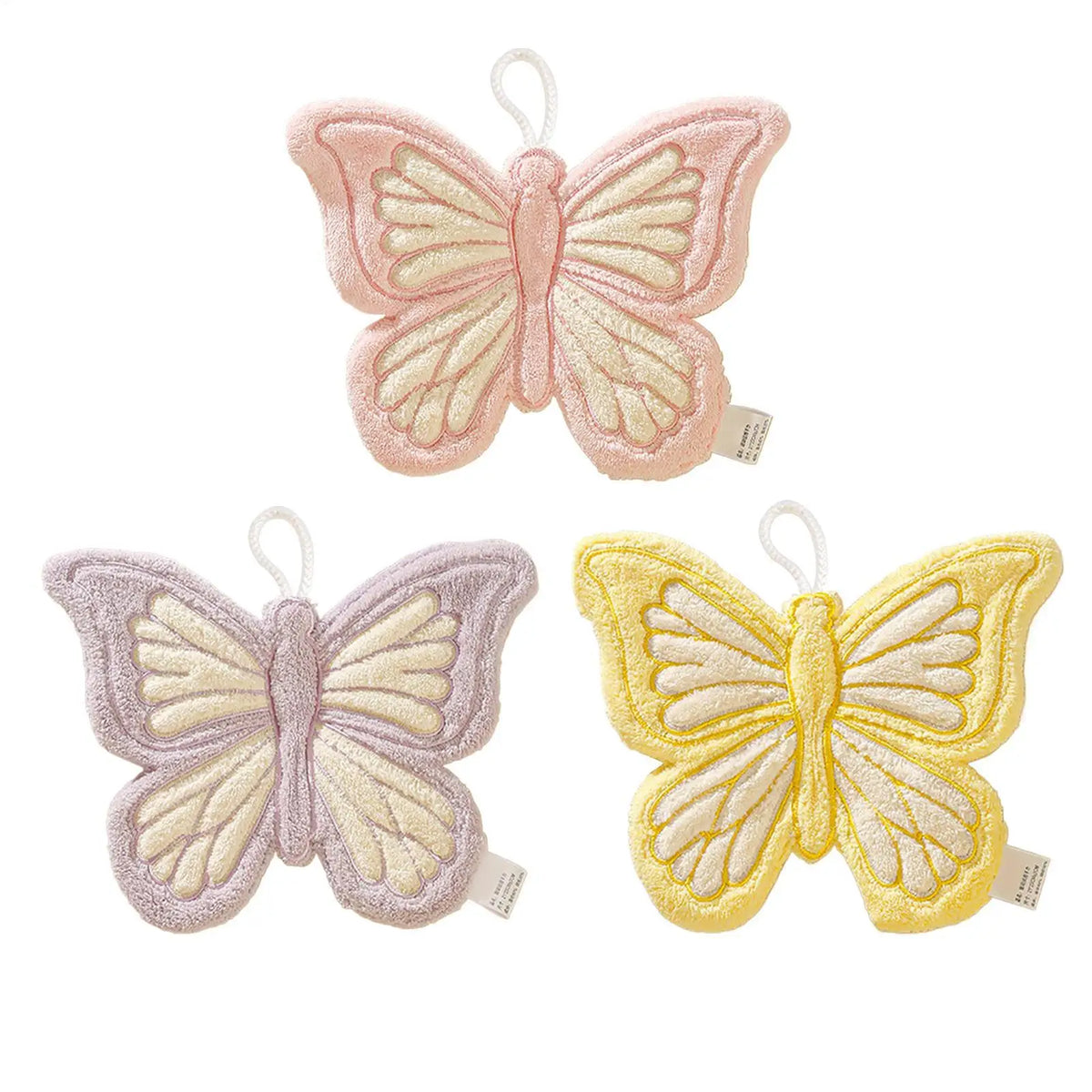 Butterfly Hand Towels – Soft Absorbent Coral Fleece Hanging Towel