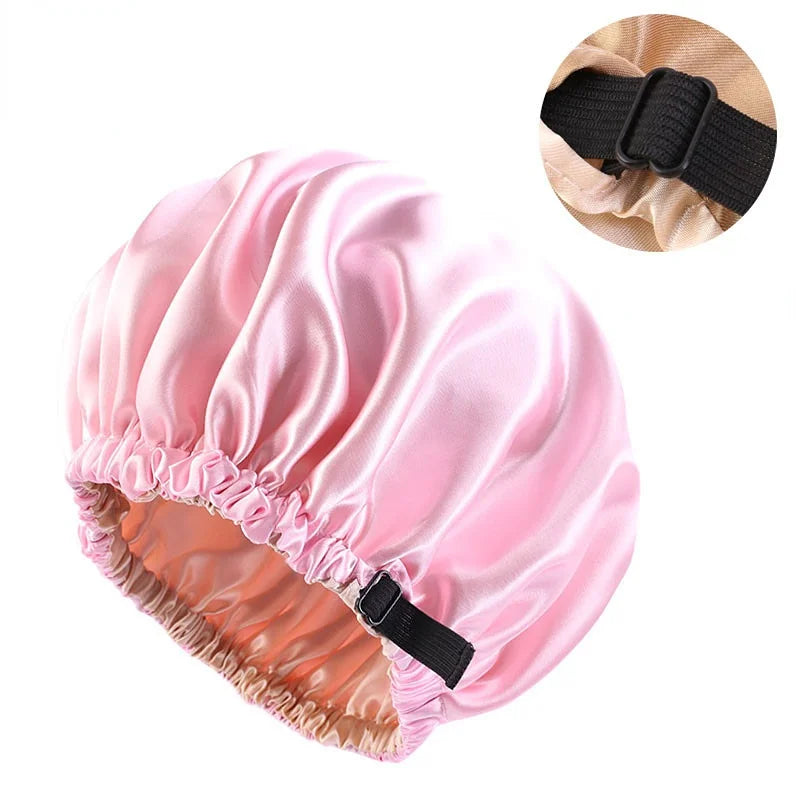 Satin Sleep Hair Cap – Adjustable Night Cap for Women