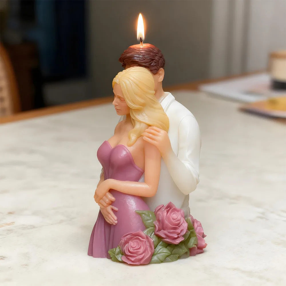 Romantic Valentine's Day Couple Candle Mold 3D Angel Easy Demould DIY