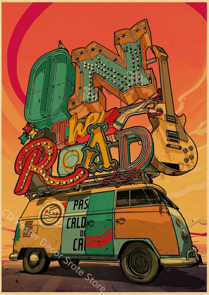 Retro Vintage Kraft Paper Poster – Bar, Beer & Coffee Wall Art