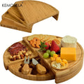 KEMORELA Wooden Cheese Board Set with Drawer & Cutlery Tools