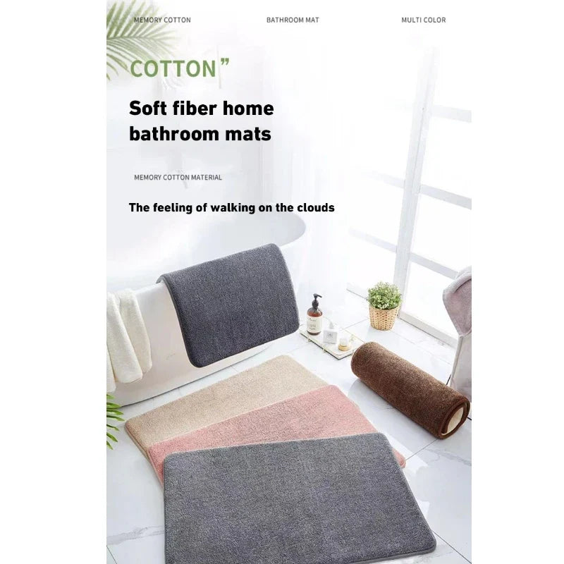 Super Absorbent Anti-Slip Coral Velvet Bath Mat | Cotton Floor Mat