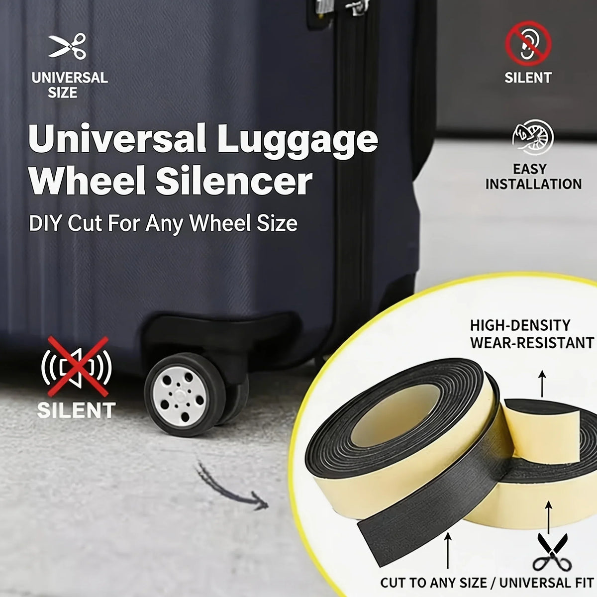 Luggage Wheel Mute Sticker Shock-absorbing Wear-resistant Protection