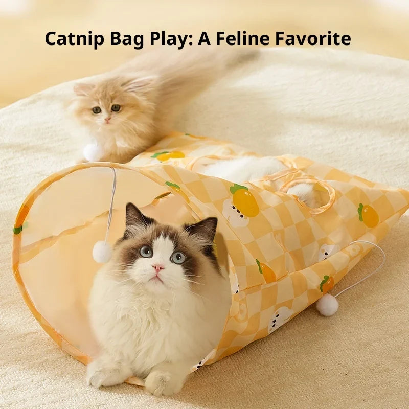 Foldable Ring Paper Cat Tunnel Toy Drill Pocket Rolling Earth Dragon