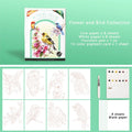 Travel Watercolor Painting Tri-fold Book Built-in 12 Colors Stress