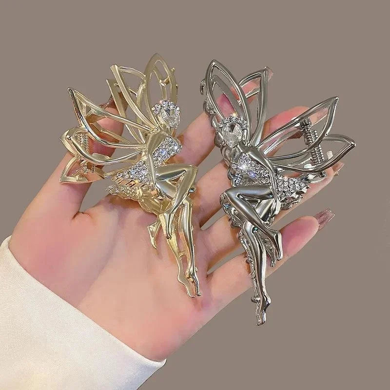 Rhinestone Crystal Angel Claw Clip – Elegant Metal Hair Clip