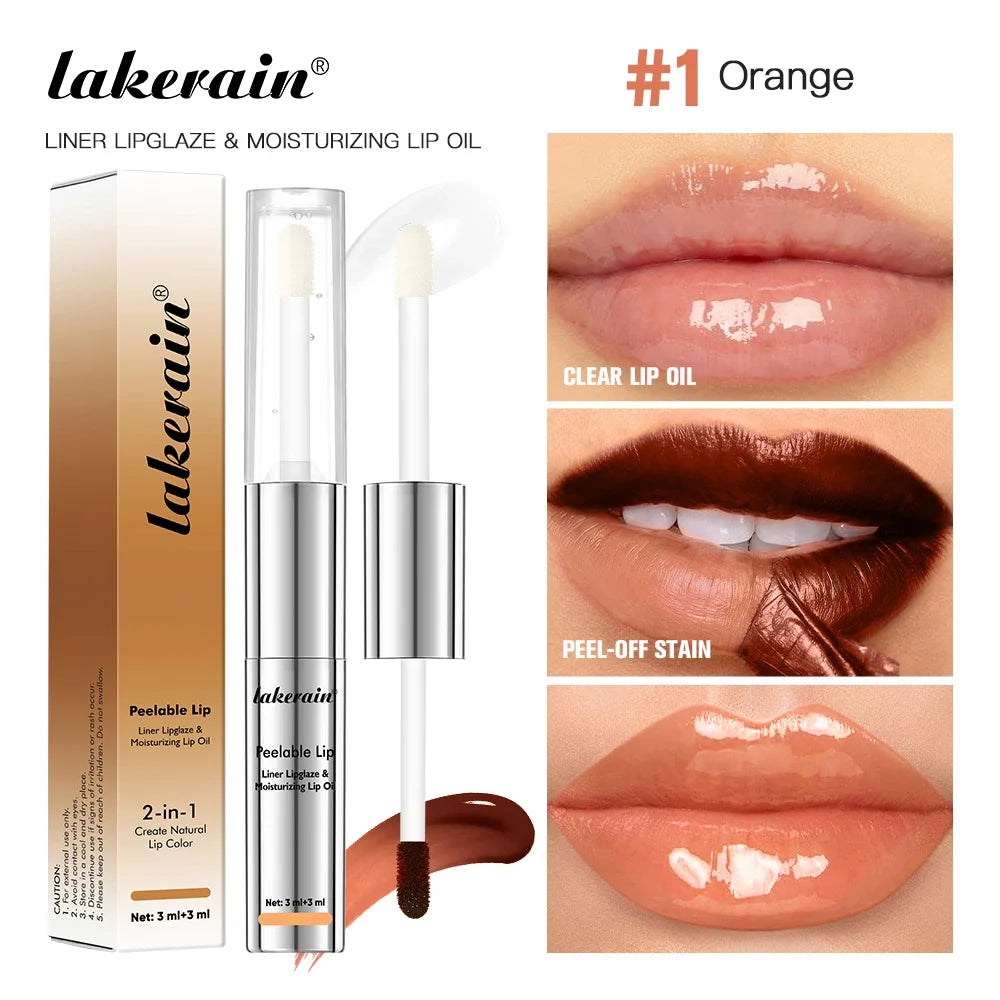Lakerain 2-in-1 Peel-Off Lip Liner & Lip Oil | Waterproof Matte