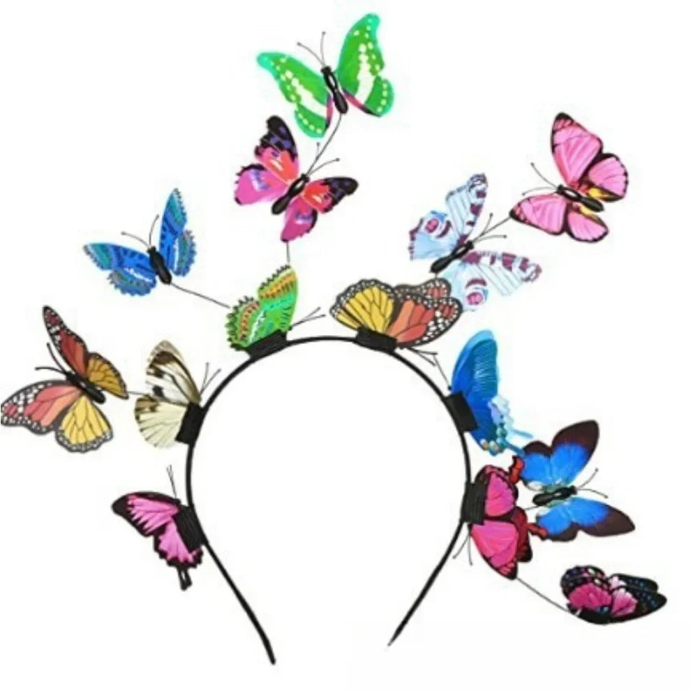 Womens Fairy Wreath Headband Butterfly Jewelry Flower Garland Hair