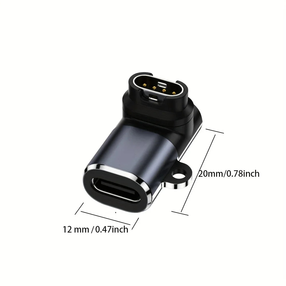USB-C to 4-Pin Charger Adapter for Garmin Fenix 7/6/5 & Venu