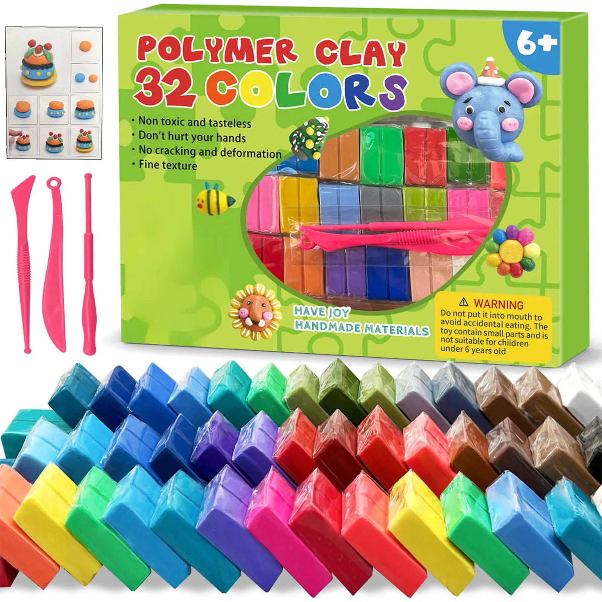 Kids Polymer Clay Kit – 48 Colors, Tools & Accessories
