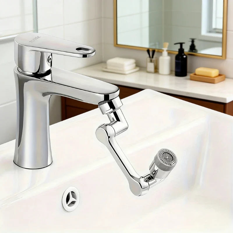 No-splash Faucet Extender 1080-Degree Swivel Spout Adjustable Arm