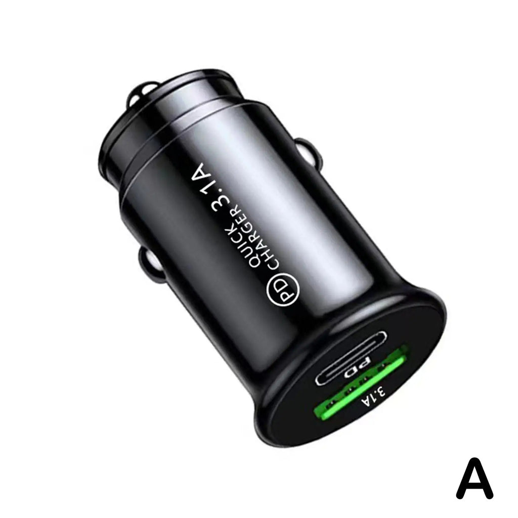 USB-C PD & QC 3.0 Fast Car Charger – Dual Port 20W Adapter