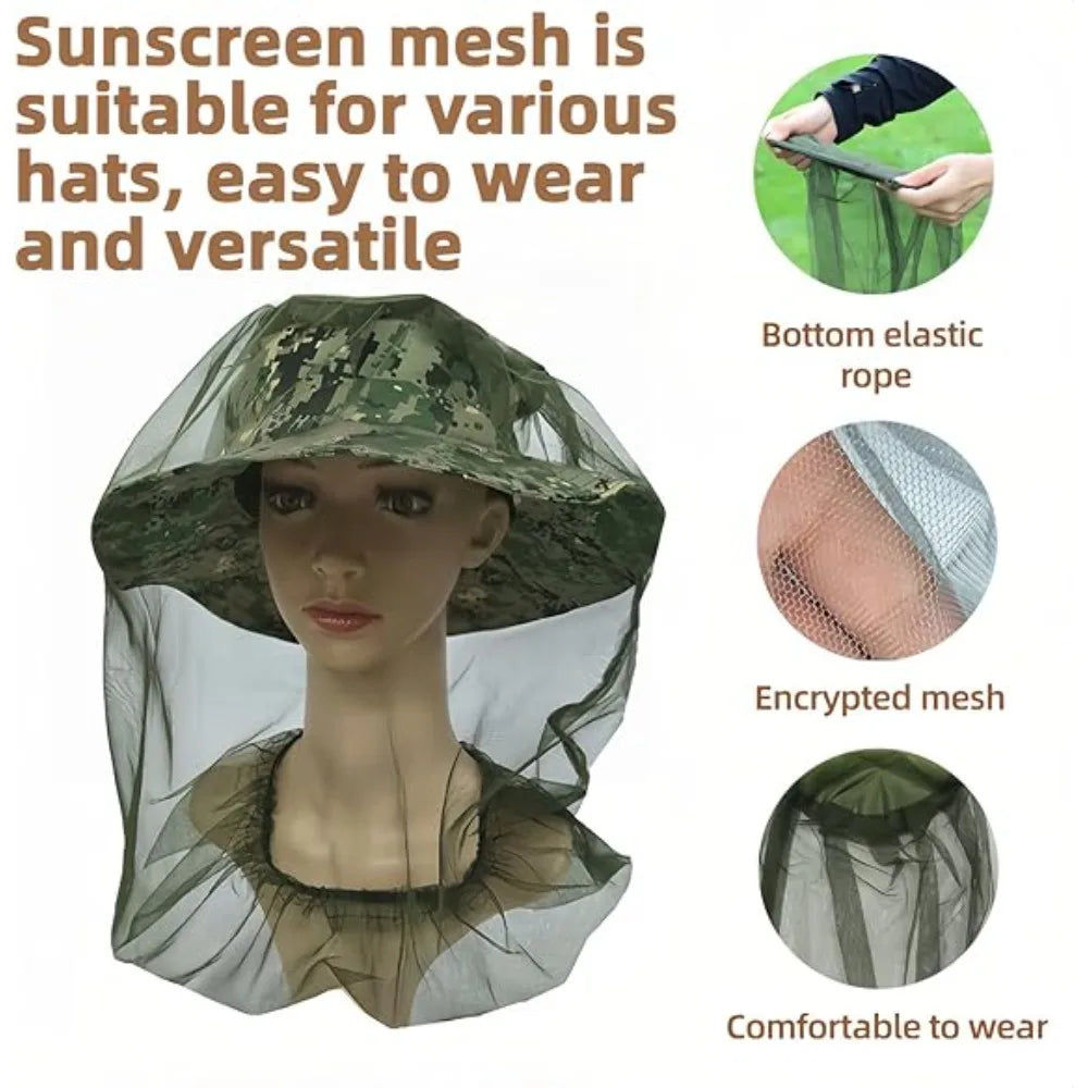 Outdoor Mesh Bug Net Face Shield Hat | Fishing & Beekeeping