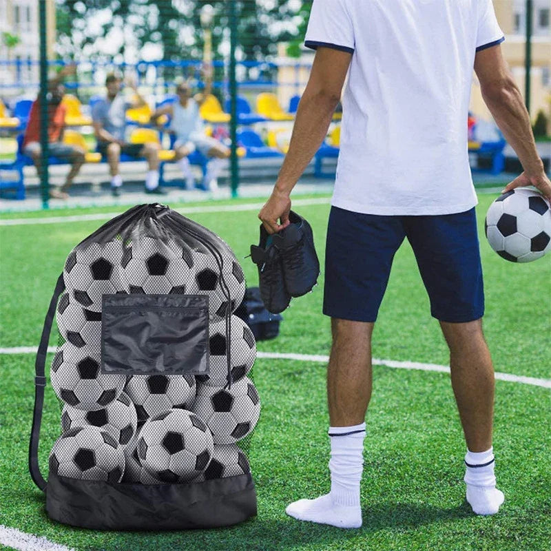 Extra Large Mesh Ball Bag – Drawstring Sports Storage Net