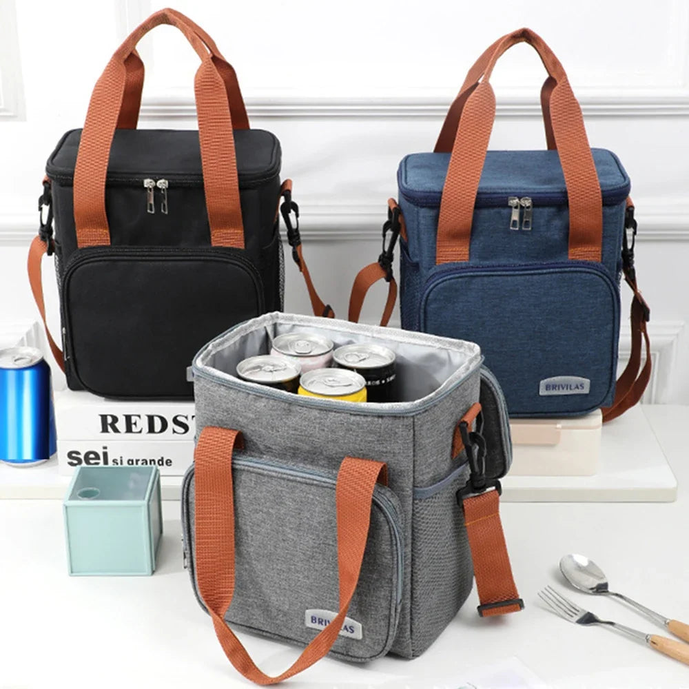 Fashion Crossbody Insulated Lunch Bag Large Capacity Thermal Food