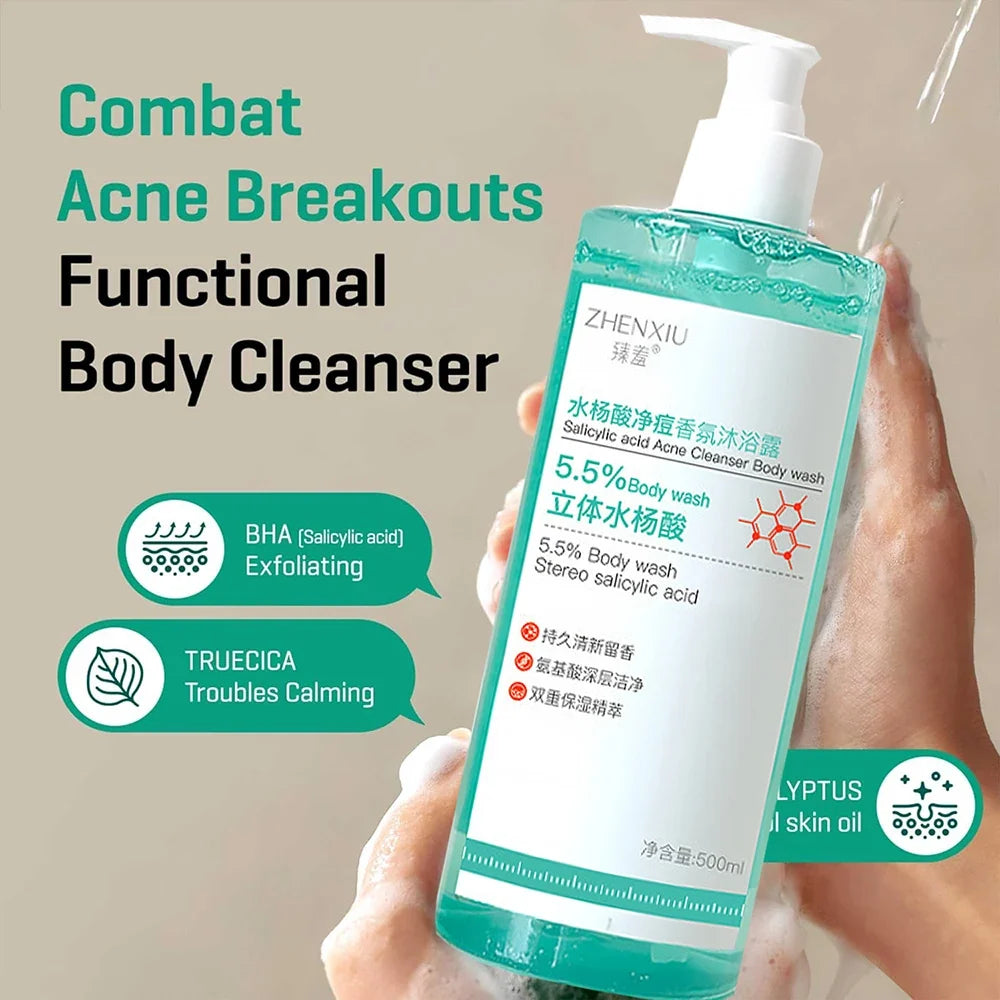 Salicylic Acid Body Wash Gentle Smoothing Mild Exfoliating Daily Acne