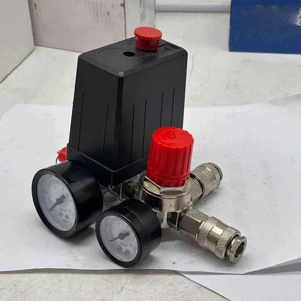 Air Compressor 4-Way Switch Assembly with Pressure Gauge & Muffler