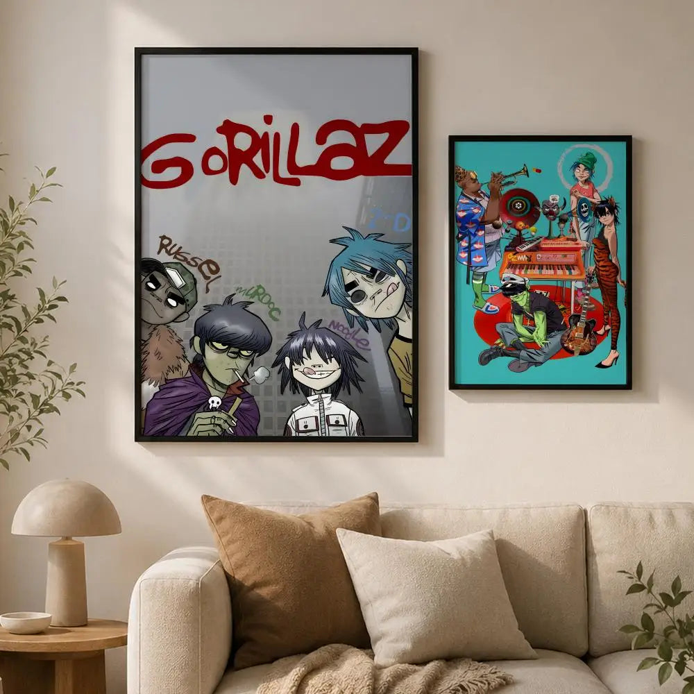 Gorillaz Album Poster – Self-Adhesive HD Wall Art Decor