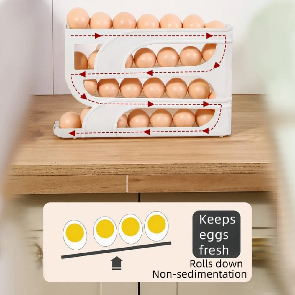 Automatic Rolling Egg Dispenser Tray – Holds 20 or 30 Eggs