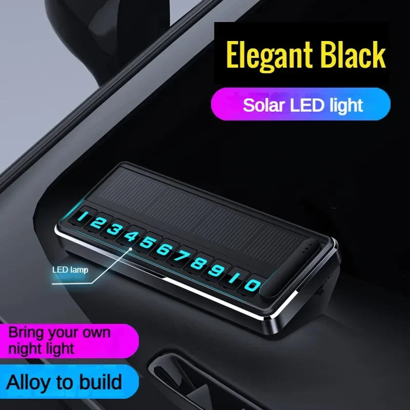 Solar LED Temporary Parking Card with Hidden Number Display
