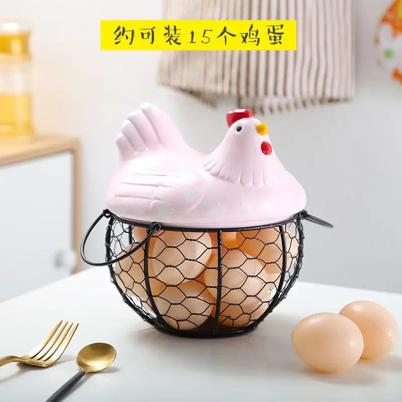 Ceramic Egg Baskets Fruit Sundries Blue Kitchen Shelves Creative