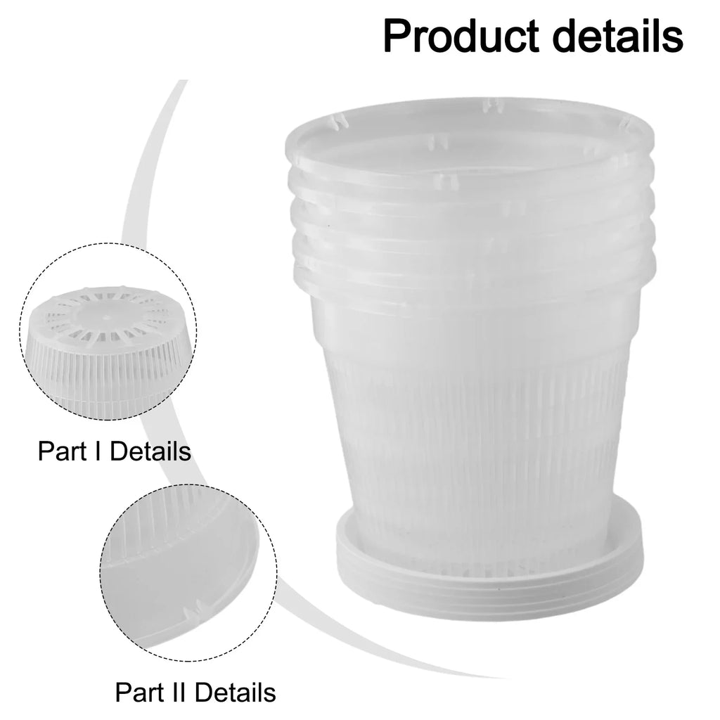 Clear Nursery Pots Garden Planting Pot Orchid Saucers Plastic Flower