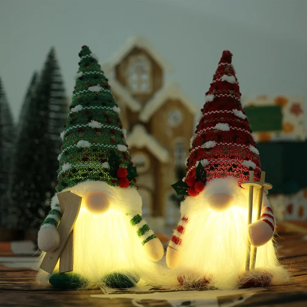 Christmas Decoration Items American Country Knitted Ribbon Light