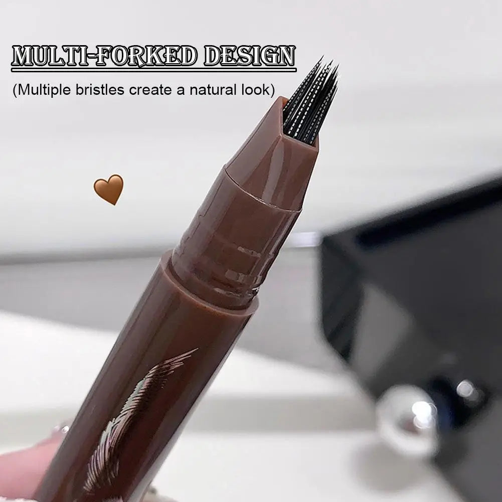 3D Microblading Eyebrow Pen – 4-Fork Tip Waterproof Brow Pencil