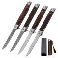 Stainless Steel Folding Pocket Knife – Wood Handle | 9.3cm Blade