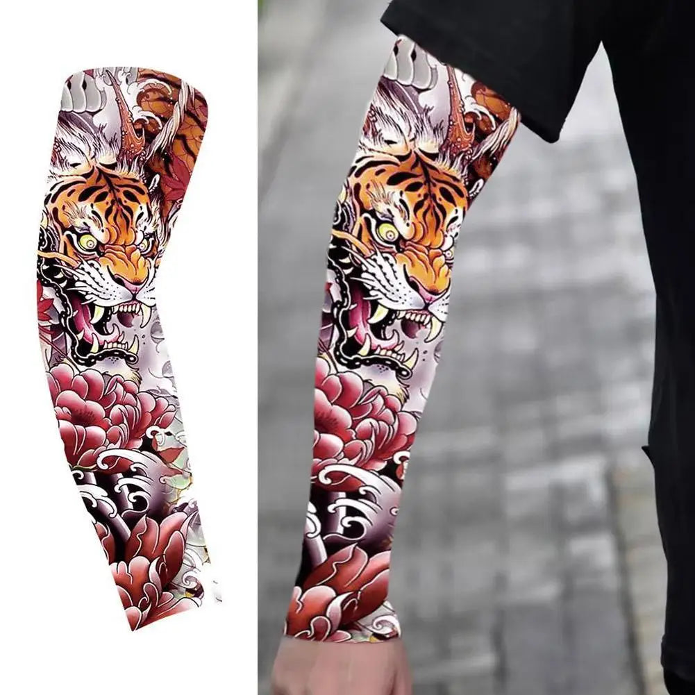 UPF50+ Ice Silk Tattoo Arm Sleeves – Sun Protection Sports